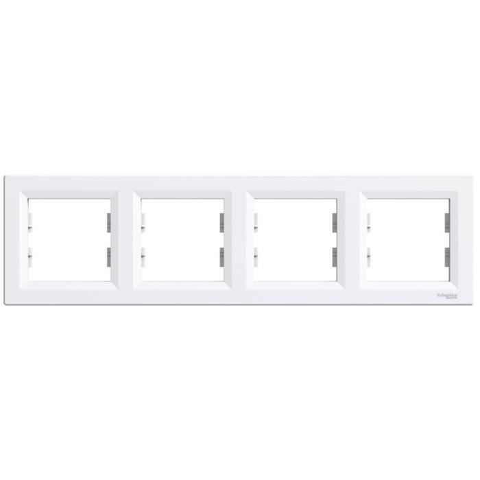 Plaque / cadre quadruple, horizontale, blanc - Asfora Schneider