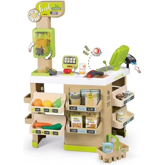 Smoby - Fresh Market - Marchande pour Enfant - Supermarché Bio - 43 Accessoires inclus