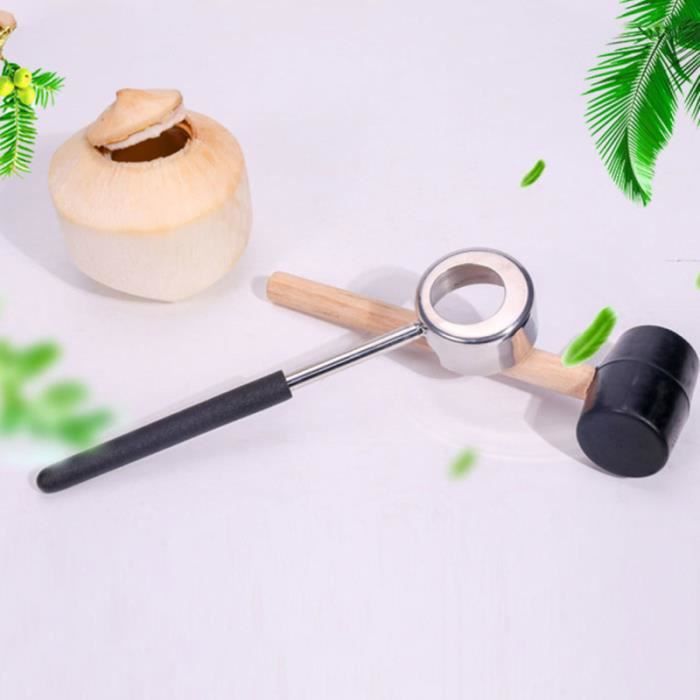 Ouvre-boîte à noix de coco Ouvre-porte en acier inoxydable de qualité alimentaire avec TIRE-BOUCHON - DECAPSULEUR - LIMONADIER