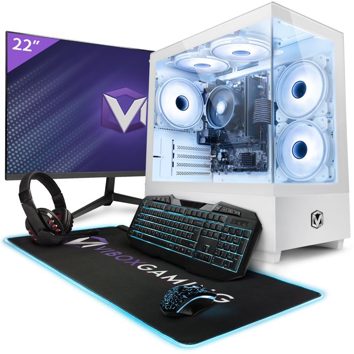 Vibox I-50 PC Gamer – 22 Écran Pack – AMD Ryzen 3200G – Radeon Vega 8 – 8Go RAM – 480Go SSD – Win11 – WiFi