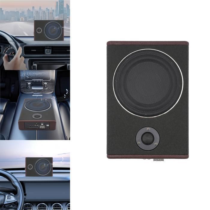 Caisson de basses actif pour voiture - 600 W - 12 V -Ultra fin - Avec amplificateur intégré- 1358 x 1024 x 268 mm-Noir