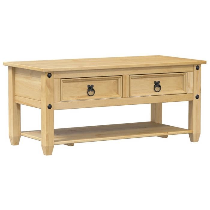 Table basse - CLOUD - avec tiroirs Corona 100x48x45 cm bois de pin massif - Pour Salon - 4002773