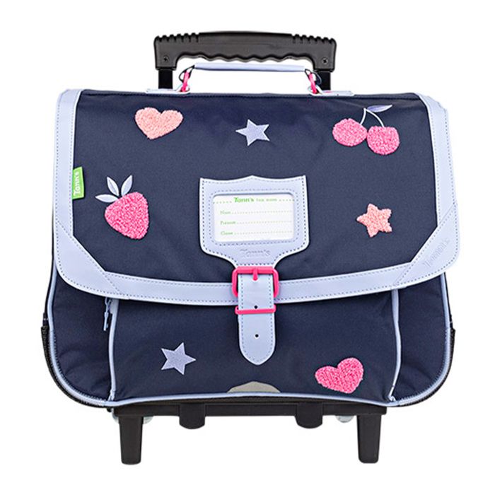 Tann s Cartable a roulettes 38cm Juliette bleu 11720 Cdiscount Bagagerie Maroquinerie