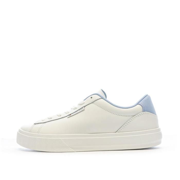 Tommy Hilfiger Baskets Blanches/Bleu Femme Tommy Hilfiger Cupsole Sneaker