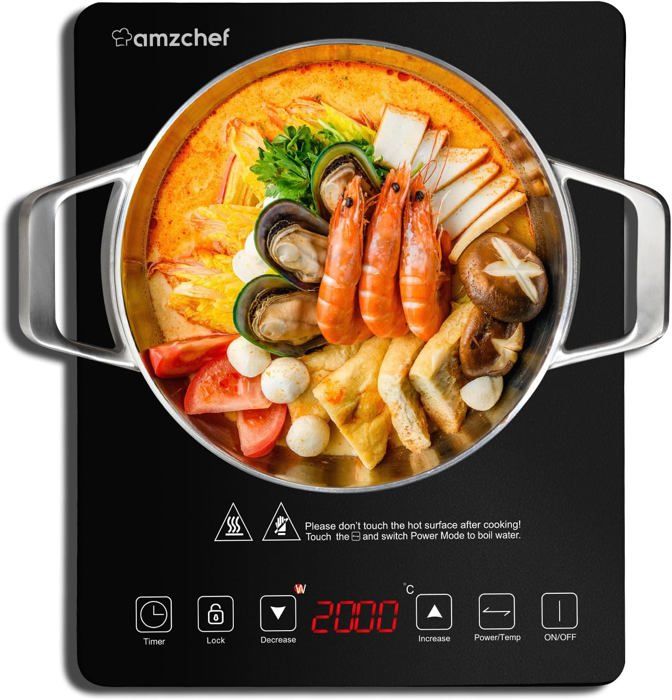 DOUBLE PLAQUE DE CUISSON A INDUCTION TACTILE AVEC AFFICHAGE LED INDUC2 Black Kitchencook 3662738023767