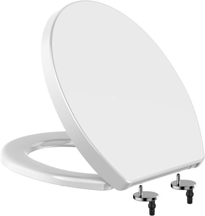 ZAGH Abattant WC Frein De Chute Forme V - Lunette Toilette PP Blanc Avec Fermeture Douce Et Démontage Rapide