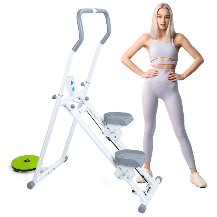 Fitness et Grimpeur Vertical Stepper vertical antidérapant pliable et réglable Climber fitness Charge 150kg 88*55*130cm Blanc