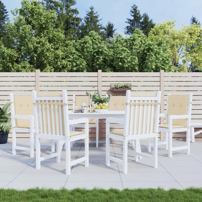 Coussins de chaise de jardin à dossier bas lot de 6-Coussins pour chaise  dextérieur 6 pcs beige