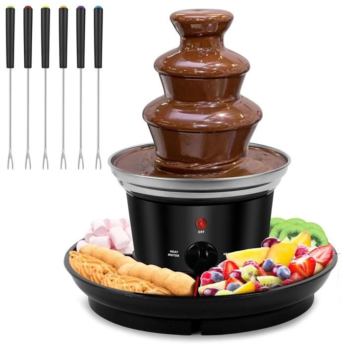 Fontaine à Chocolat 85 W avec Assiette à Fruits pour Les fêtes, 3