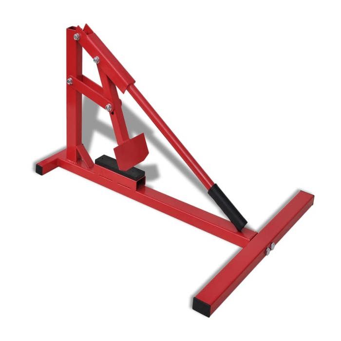 Démonte-pneu moto - vidaxl - Rouge - Acier - 69x36x(17-50) cm - Poids 44 kg - Plaque de repos 145x38 cm