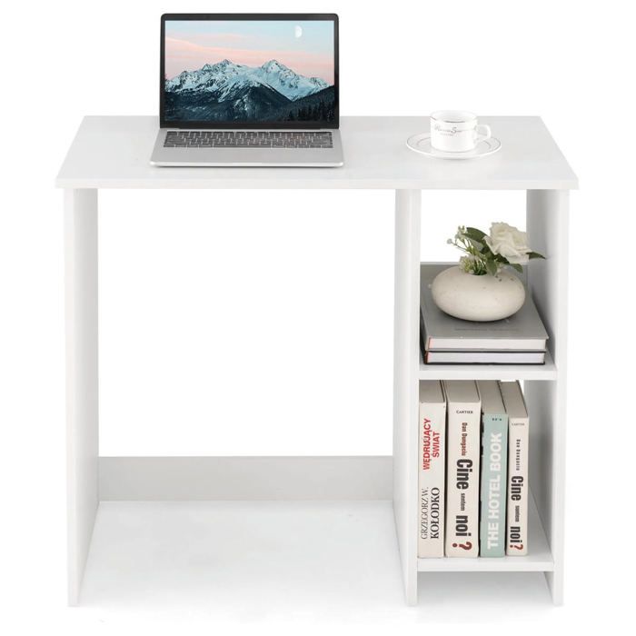 Bureau adulte - HELLOSHOP26 - Bureau avec bibliothèque minimaliste - 80 x 40 x 735 cm - Blanc - Design moderne
