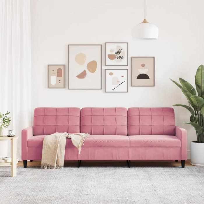 Rose SOFA - PHSH - Canapé avec 3 places - contemporain - Rose 210 cm Velours C2013