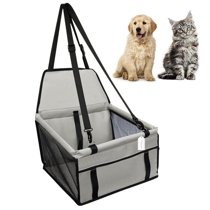 Siège auto pour animaux - TCHOUPIN  - siège de sécurité portable pour animaux de compagnie - respirant et imperméable - gris