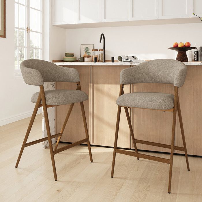 COLAMY Lot de 2 chaises de bar – Tabourets structure en métal robuste parfaits pour cuisine bar îlot ou salle à mangermarron