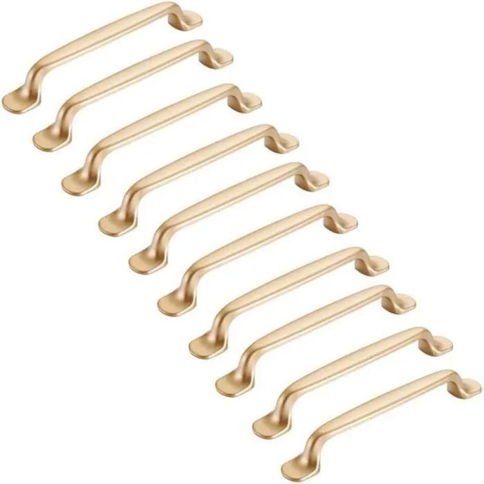 Poignées De Meubles Dorées En Alliage De Zinc Lot De 10 Pour Cuisine Placard Tiroir Armoire