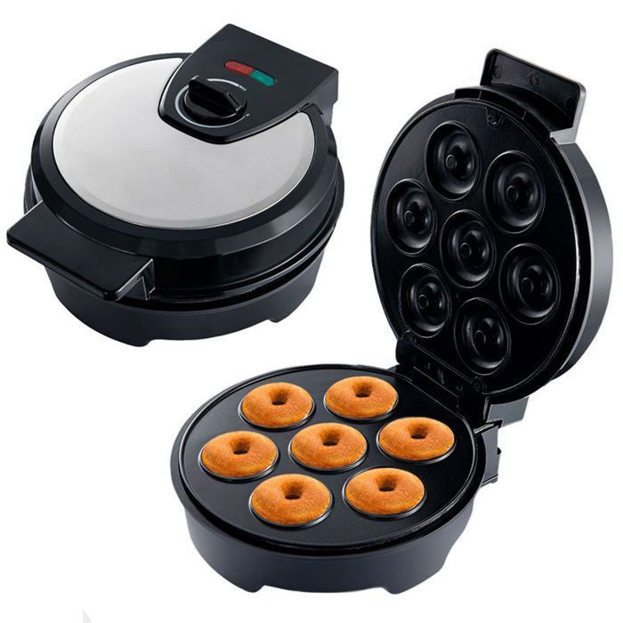 Donut maker - TepidBee - 1 200 W 7 trous Chauffage double face Antiadhésif physique Pour la préparation de diverses pâtisseries