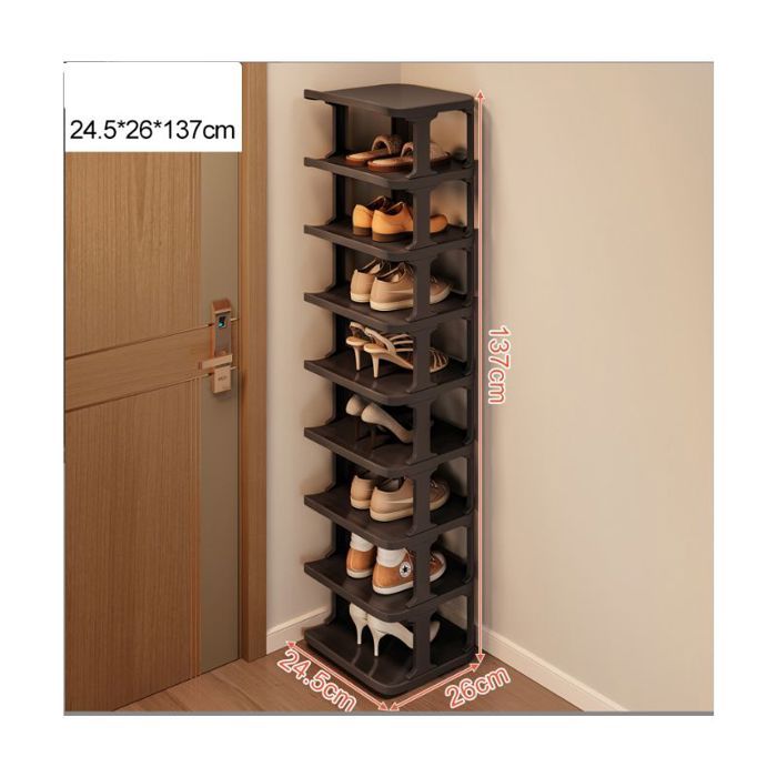 Meuble Chaussures 9 Niveaux Empilable Noir - Rangement Couloir Chambre ...