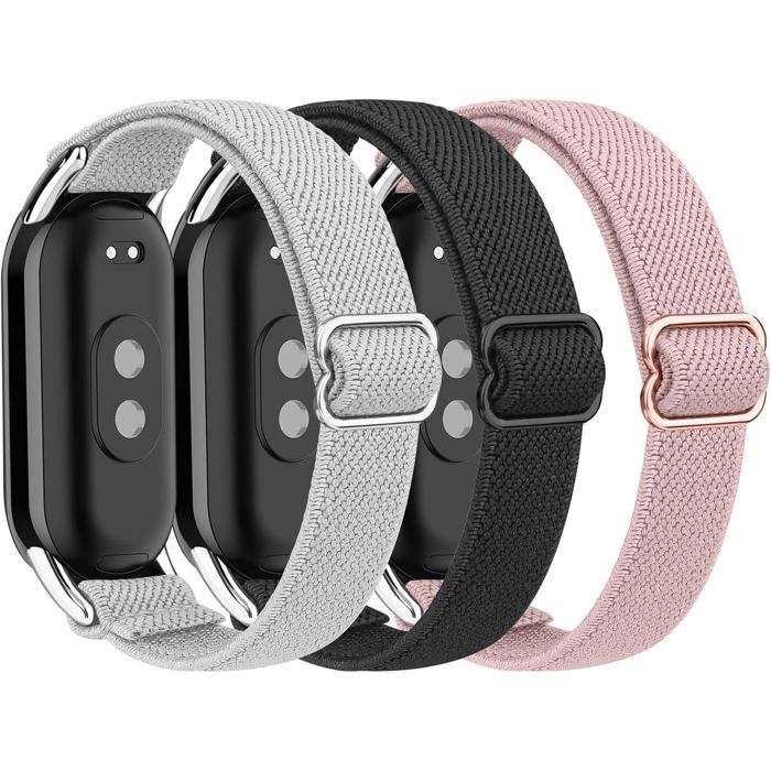 Lot 3 Bracelets Xiaomi Mi Band 8/9/10 Bracelet Sport Élastique Remplacement Smart Band Femme Homme