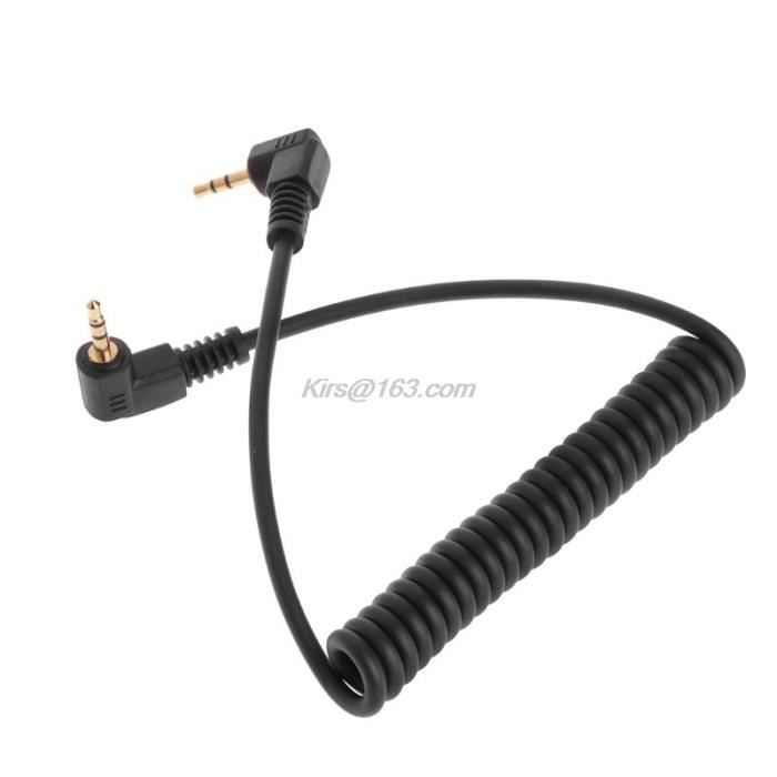 Câble Déclencheur Distance Vhbw 90 Cm Spiralé – Compatible Canon EOS 300D 350D 400D 450D – Prise Jack 2.5 Mm – Idéal Pose Longue