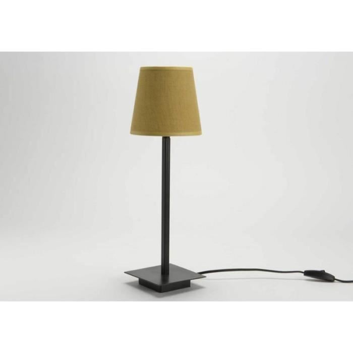 Lampe Droite En Metal Et Ab En Lin Moutarde Hotel Jaune Achat