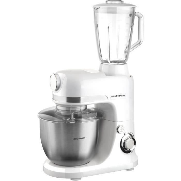 robot pâtissier arthur martin 1300 w bol 5 l + blender verre 1.5 l