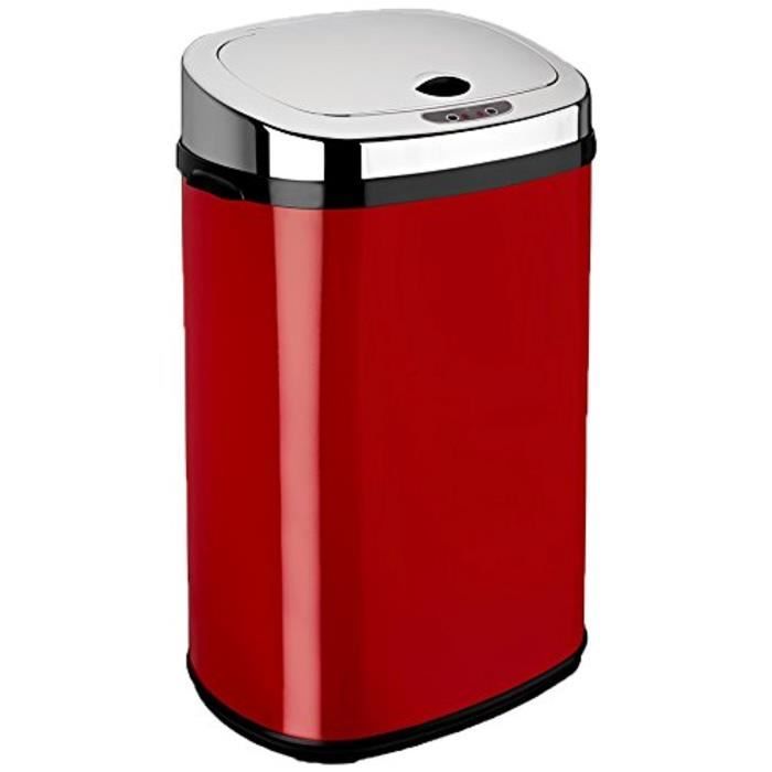Poubelle Automatique Rectangulaire Rouge 30 L 5917 Achat Vente