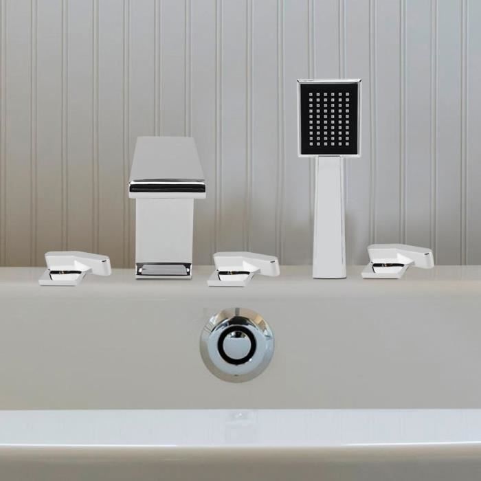 Homelody Robinet Lavabo Bec Cascade Salle de Bain Corps en Cuivre Durable Mitigeur Vasque /à Poser Robinet Lave Mains Haut Surface Chrome Epais et R/ésistant(Import Allemagne)