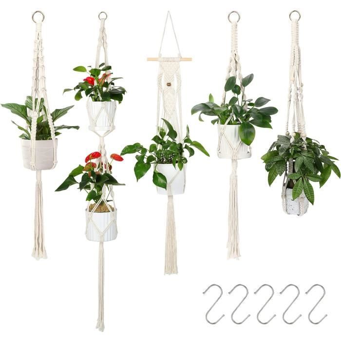 Suspension Plante, 5 Suspendu macramé Plante …
