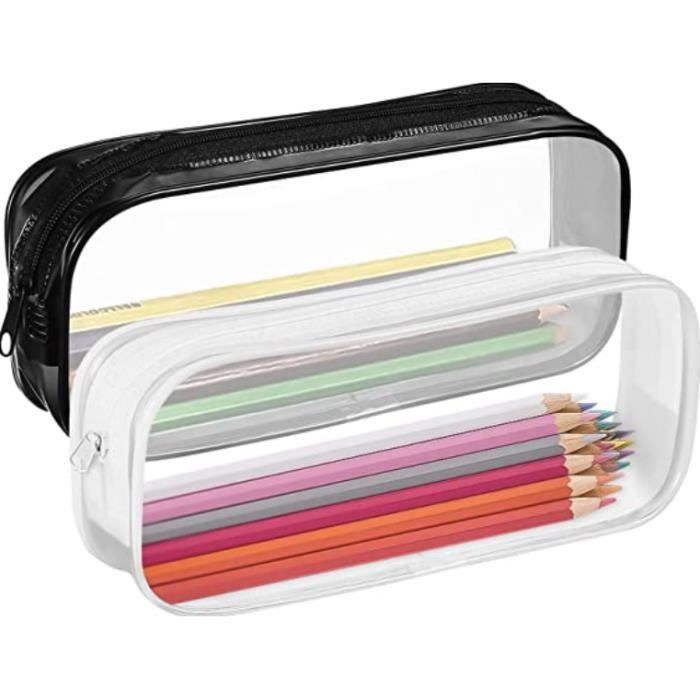 Trousse Transparente Scolaire Trousses à Crayons Transparent PVC