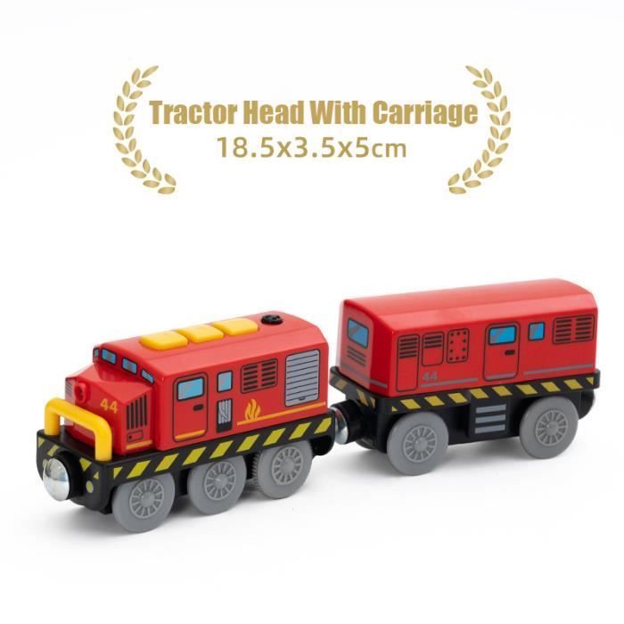 Train Électrique Enfant Avec Télécommande - Compatible Rails En Bois Thomas Brio - Locomotive à Piles Avec Sons Et Lumières - 7