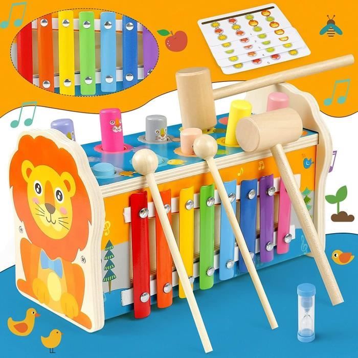 Montessori Marteau en Bois Jouet - Petits Jouet éducatif Apprentissage pour  Les Enfants,Jeux en Bois Bebe 1 an avec Jouet à Marteler - Cdiscount Jeux -  Jouets