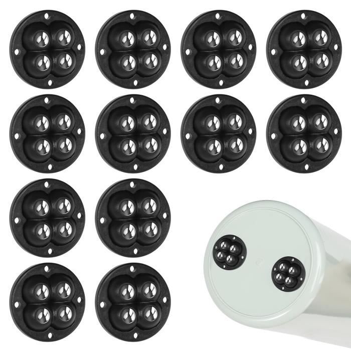 Lot De 12 Mini Roulette Pour Meubles En Caoutchouc Roulettes Fixe Avec Plaque Acier Silencieuses Sans Traces 1 2cm Ideal Tiroirs Tables 98290707
