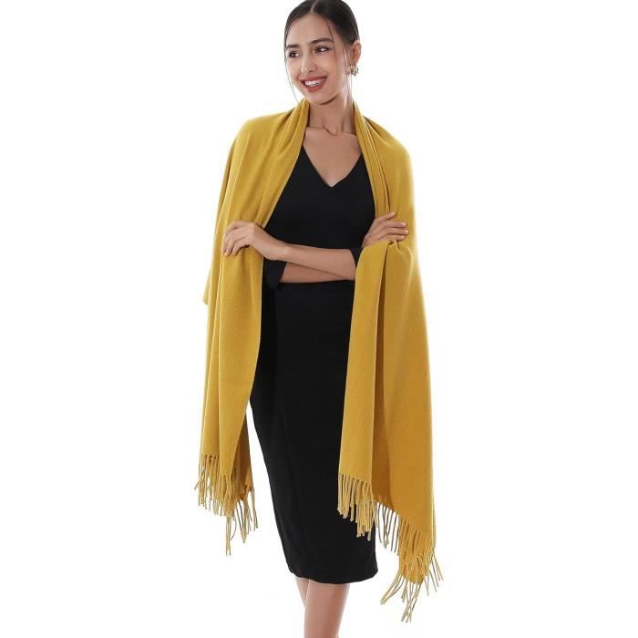 Echarpe étole scarf 100 % pashmina cachemire mélangé top qualité doré