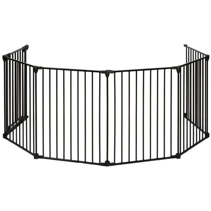 Nidalys Barriere Pare Feu Multi Fonctions Metal 70cm 370cm Noire Cdiscount Puericulture Eveil Bebe