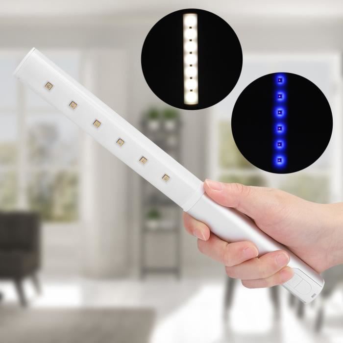 PULUZ Lampe de désinfection télescopique UV avec lumière stérilisateur portable antibactérien 99 % pour hôtel, garde-robe, toilettes, voiture, animal de compagnie