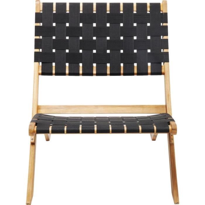chaise de jardin pliante - kare design - ipanema - noir - métal - capacité de charge maximale 100 kg