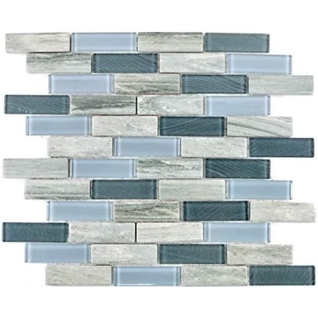 Carrelage Mosaïque échecs Bleu Blanc Noir - Céramique 25x25mm, Résistant Au Gel, Pour Salle De Bain