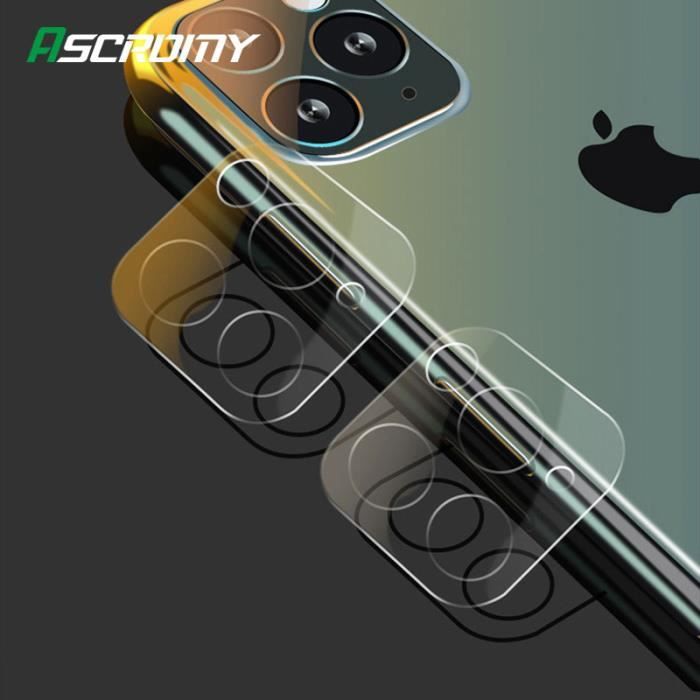 Protecteurs Verre Trempé Pour Caméra IPhone 7 à 11 Pro Max - 2 Films Objectif + 2 Films Fibre Carbone Dos - 2.5D - 7