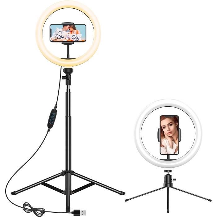 Anneau Lumineux LED Avec Stabilisateur Pour Smartphone/Appareil Photo - Haute Luminosité, Batterie Longue Durée - Pour Stream, Make-up, Photo Produit
