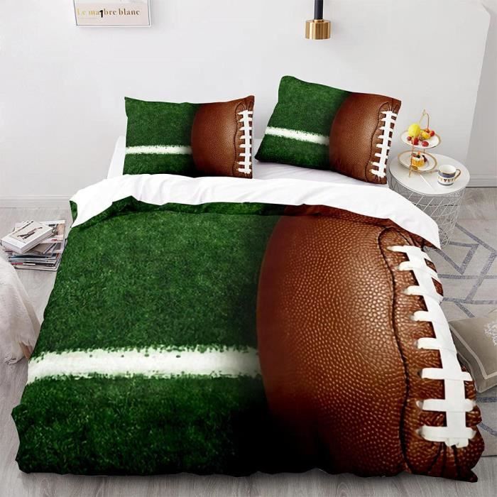 Housse de couette Stade de Rugby Enfant Impression Numrique 3D 3 Pièces