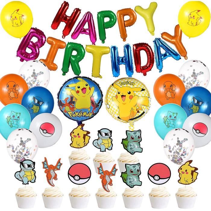 Decorations Anniversaire 27 Pieces Theme Dessin Anime Fete Kit Anniversaire Decorations Ballons En Latex Set Banniere Happy Birth Cdiscount Maison