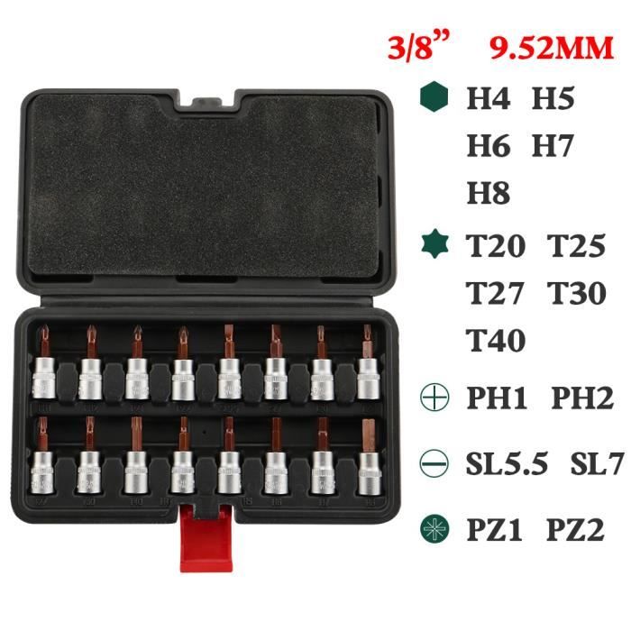 Jeu D'embouts De Tournevis De Sécurité - Torx, Phillips, Pozi - Finition Chrome - Neuf
