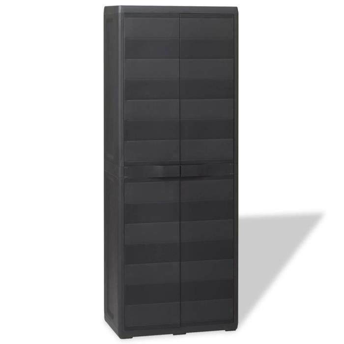 Armoire De Rangement De Jardin Avec 3 Etageres Noir Achat