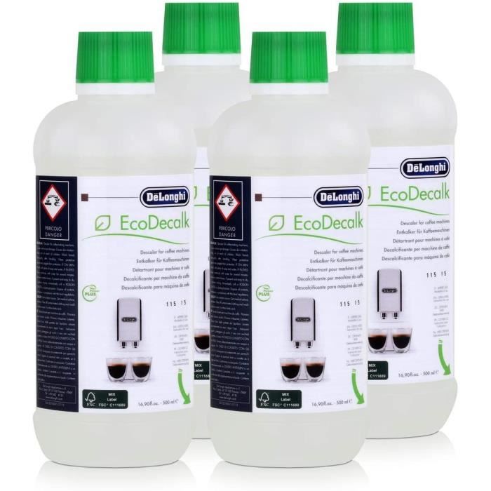 DeLonghi SER 3018 EcoDecalk Lot de 4 bouteilles danticalcaire pour