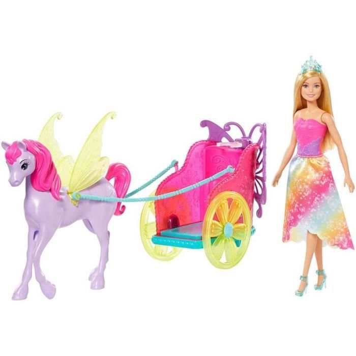 Princesse barbie et sa caleche