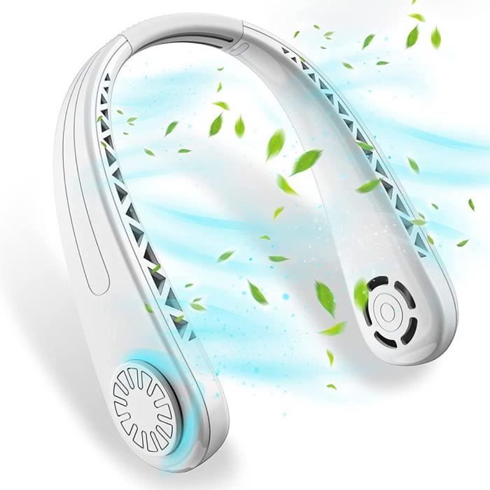 Ventilateur USB Portable Rechargeable 4500 mAh Silencieux Réglable Sport Rafraichissant - Blanc - Booling