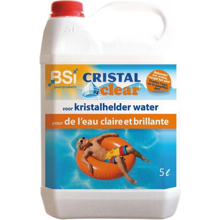 Eau limpide - BSI - Cristal Clear - 5 L - Piscine et Spa - Pour de l'eau claire et brillante