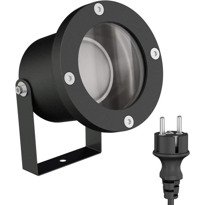 Projecteur De Jardin Ruk Pour L'Extérieur, Aluminium, Noir, Ip55 Incl ...