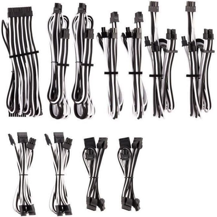 Corsair Premium Pro Sleeved Kabel Set Gen 4 wei?/schwarz - vue 2