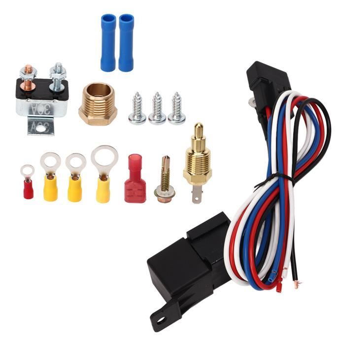 Kit Relais + Sonde Thermostat Pour Ventilateur De Radiateur Voiture - Commande 12V, Marque Uxcell, Garantie 3 Mois
